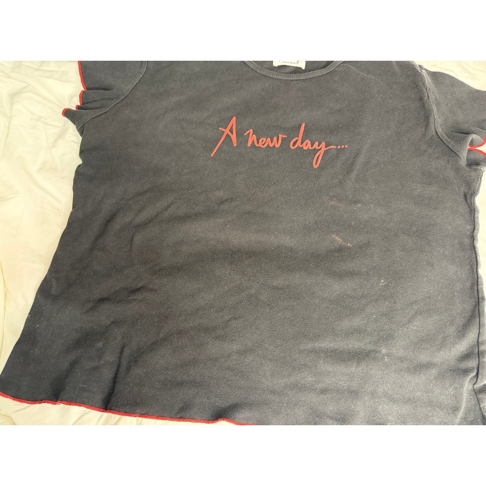 Vintage Celine Dion A New Day Las Vegas Concert T-Shirt Black Red XL Dragone USA